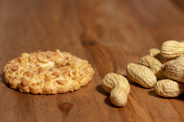 sable biscuits with chopped peanuts on top	
