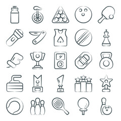 
Sports Accessories Icons in Hand Drawn Style Pack 
