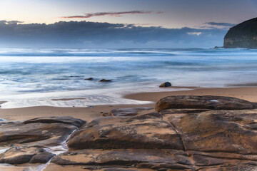 Sunrise Seascape and Low Cloud Bank