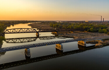 Drone photography of bridge kostrzyn nad odrą
