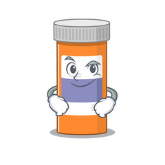 A cute caricature picture of pills drug bottle having confident gesture