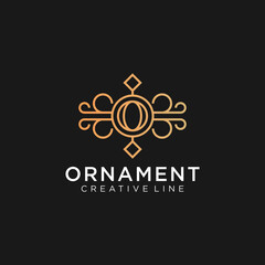 ornament logo line icon vector design. Elegant premium ornament vector logotype symbol