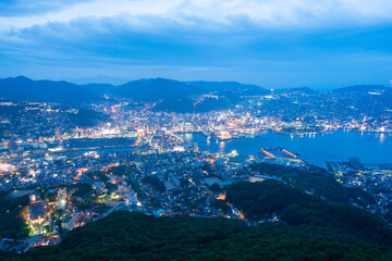 Night View from the top of Mount Inasa in Nagasaki, Japan.