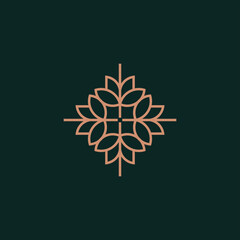 ornament logo line icon vector design. Elegant premium ornament vector logotype symbol