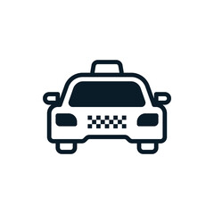 Taxi outline icons. Vector illustration. Editable stroke. Isolated icon suitable for web, infographics, interface and apps.