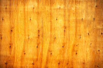 Naklejka premium Wood bright background, Wooden brown pattern Blank for design, Top down of the wooden table, Pattern and hardwood surface as background, Wood surface for texture, and copy space in design background.