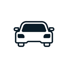 Car outline icons. Vector illustration. Editable stroke. Isolated icon suitable for web, infographics, interface and apps.