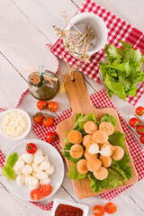 Fried Mozzarella cheese balls.	