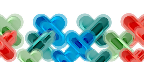 Modern vector glass cross shape abstract technology background for cover, placard, poster, banner or flyer