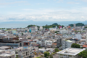 Fototapeta premium Shimabara city view from Shimabara castle in Shimabara, Nagasaki, Japan.