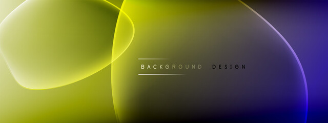 Vector abstract background - liquid bubble shapes on fluid gradient with shadows and light effects. Shiny design template for text