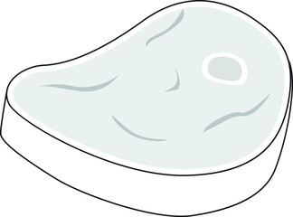 Artwork illustration of a meat slice animal food delicious