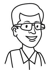 Avatar Man boy portrait smiling wearing a glass