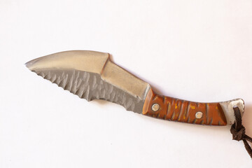 close-up knife with a handle on an isolated background