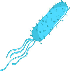 bacteria germ illustration in flat color