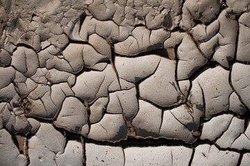 Drought. Heat. Cracked soil background and texture.