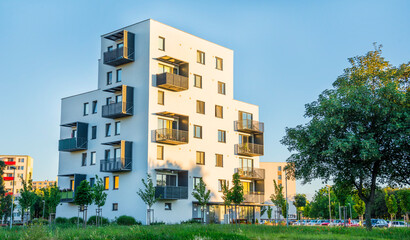 New apartment buildings in the morning.Living cocncept