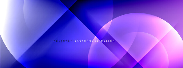 Obraz premium Vector abstract background - circle and cross on fluid gradient with shadows and light effects. Techno or business shiny design templates for text