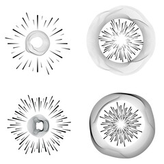 Flow Lines in Circle Form . Spiral Vector Illustration .Technology round Logo . Design element . Abstract Geometric shape . Striped border 