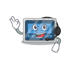 A stunning digital timer mascot character concept wearing headphone