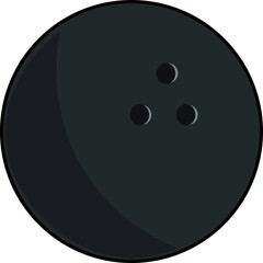 black grey vector illustration of a Bowling game alley ball
