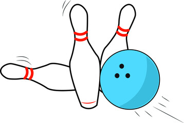 blue alley ball hitting bowling indoor game sports