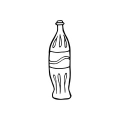 doodle glass bottle whith soda