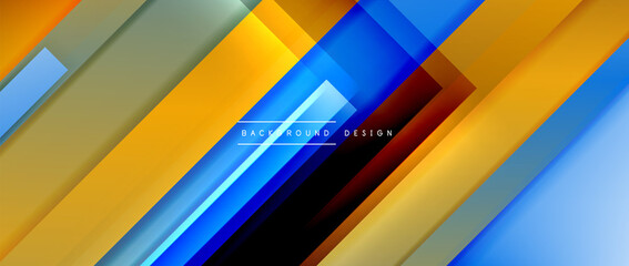 Dynamic lines on fluid color gradient. Trendy geometric abstract background for your text, logo or graphics