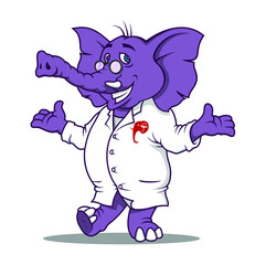 Funny Elephant illustration vector