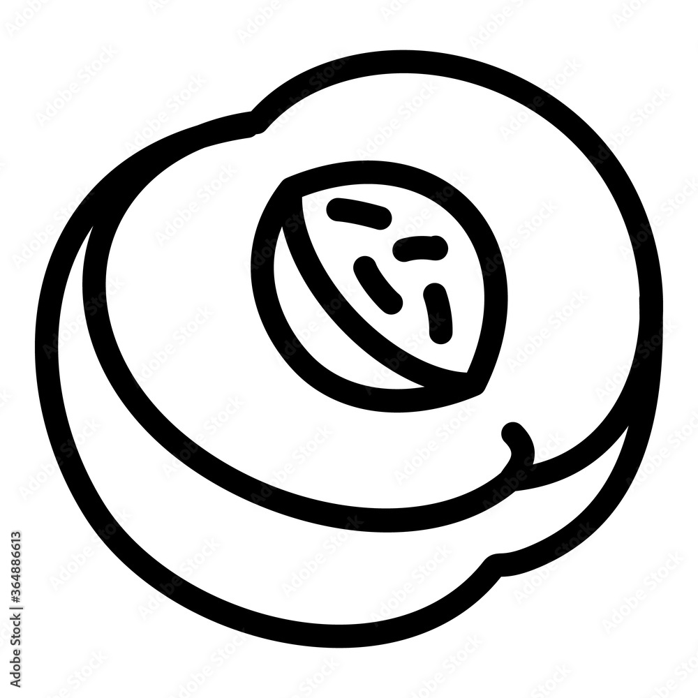 Poster half peach icon. outline half peach vector icon for web design isolated on white background