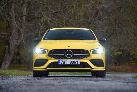 Mercedes-Benz CLA 220. General view - front of the car. 06-11-2019, Middle Bohemia, Czech Republic. 