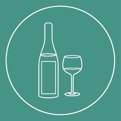 bottle of wine with glass icon
