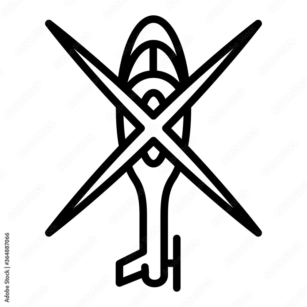 Poster top view helicopter icon. outline top view helicopter vector icon for web design isolated on white b