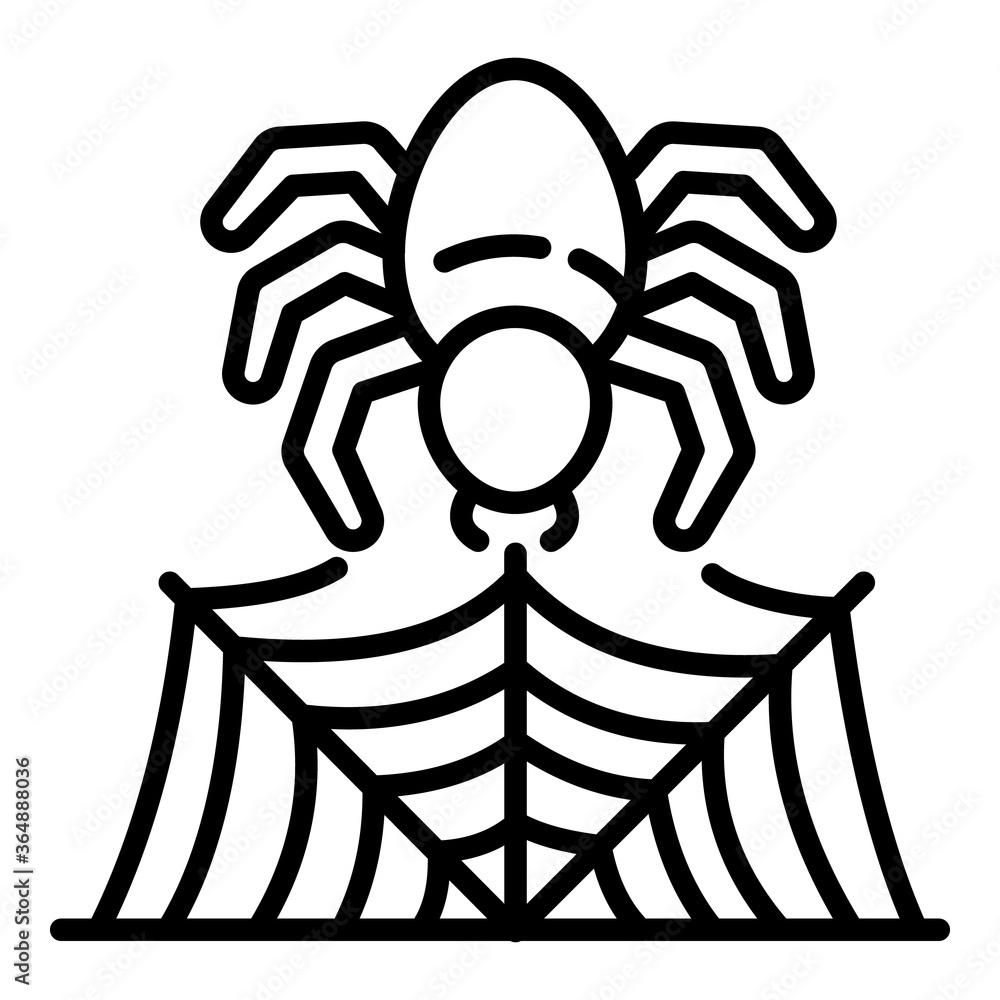 Poster spider making web icon. outline spider making web vector icon for web design isolated on white backg