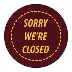 closed sign label