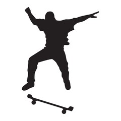 silhouette of man with skateboard © captainvector