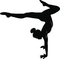 Illustration of a sports girl on a pylon. Pole dancing. stripper, pole dance. For printing packaging, cards, designers, clothes, clubs, Poledance studios, icon, logo