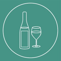 bottle of wine with glass icon