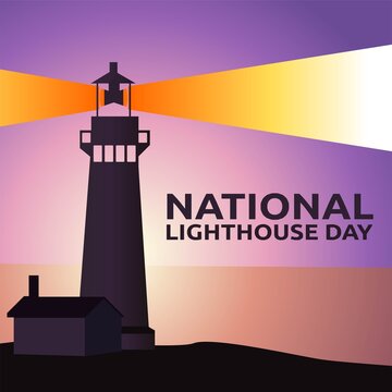 National Lighthouse Day Vector Illustration