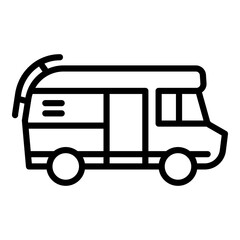 Rv motorhome icon. Outline rv motorhome vector icon for web design isolated on white background