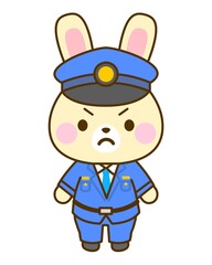 子供向け　お巡りさんイラスト　怒る