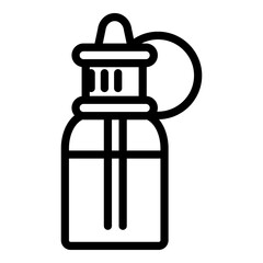 Electronic cigarette bottle liquid icon. Outline electronic cigarette bottle liquid vector icon for web design isolated on white background