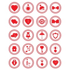 set of heart icons