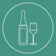 bottle of wine with glass icon