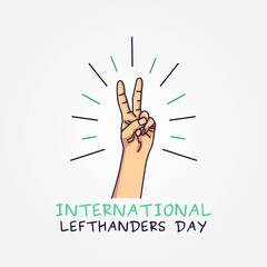 International Lefthanders Day Vector Illustration
