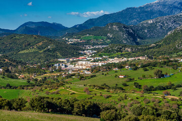 Ubrique, Cadiz. Spain. White villages of Andalusia in the park of Alcornocales