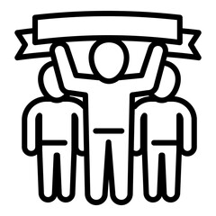 Teamwork united icon. Outline teamwork united vector icon for web design isolated on white background
