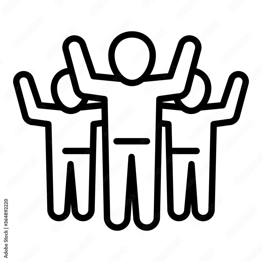 Poster team integration icon. outline team integration vector icon for web design isolated on white backgro