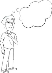 hand drawn artwork of a Person man thinking