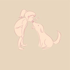 girl and a dog